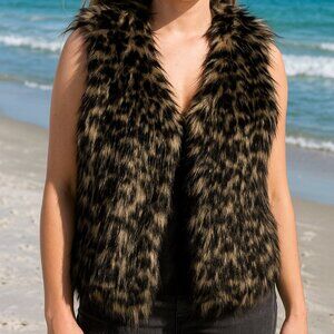 Rezrekshn by Esther Chen Faux Fur Vest size Large